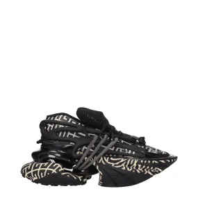 Balmain Sneakers Unicorn Uomo Tessuto Nero/Avorio