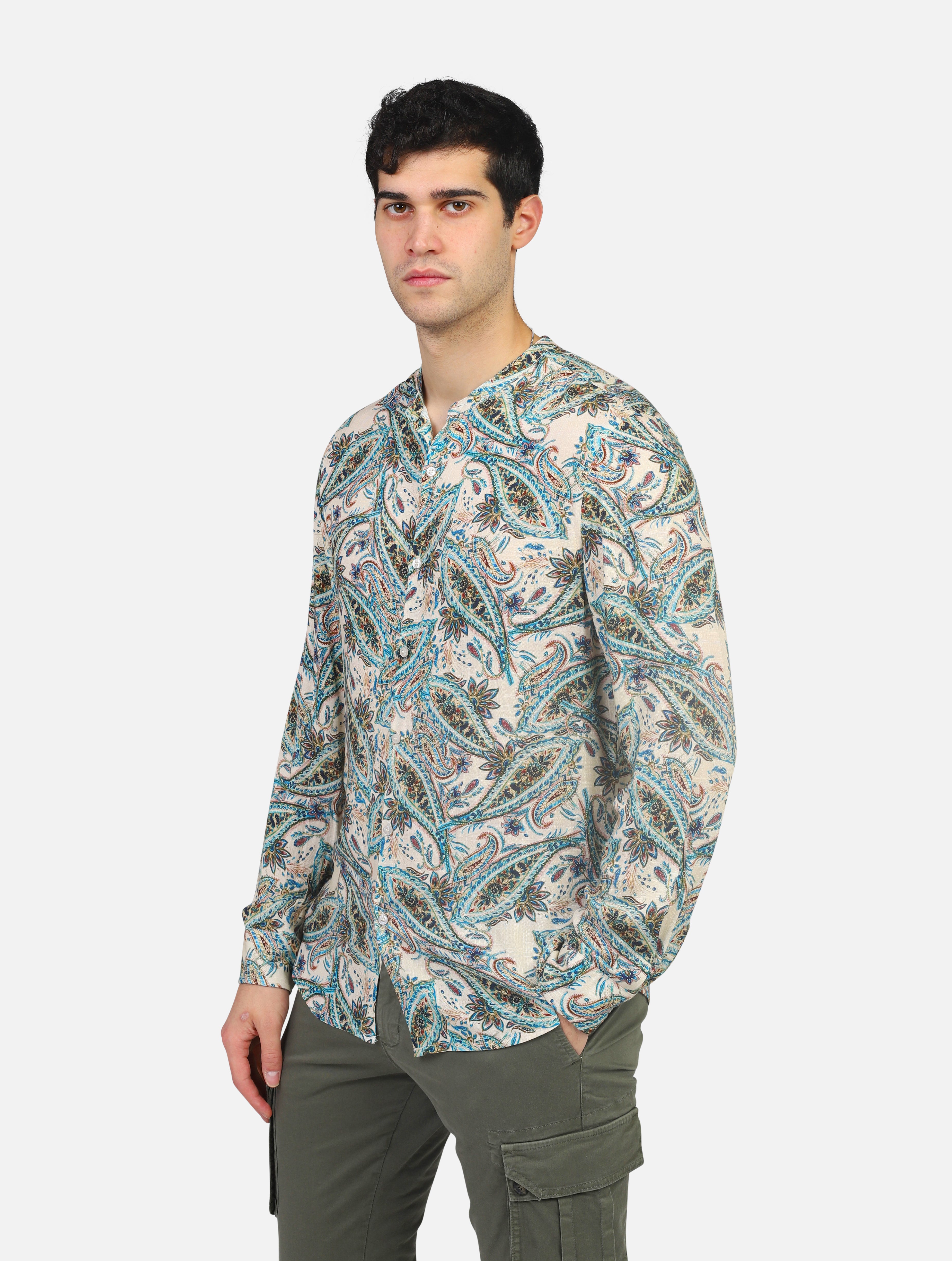 camicia #JOB 4679PANNA/VERDE