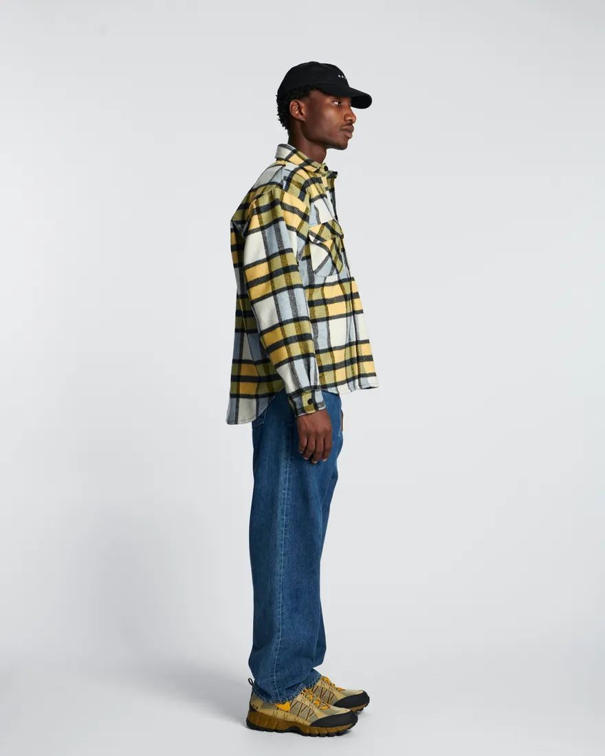 CAMICIE Uomo EDWIN I032578-1WQ JOWEN OVERSHIRT 67 YELLOW/BLUE/BLACK