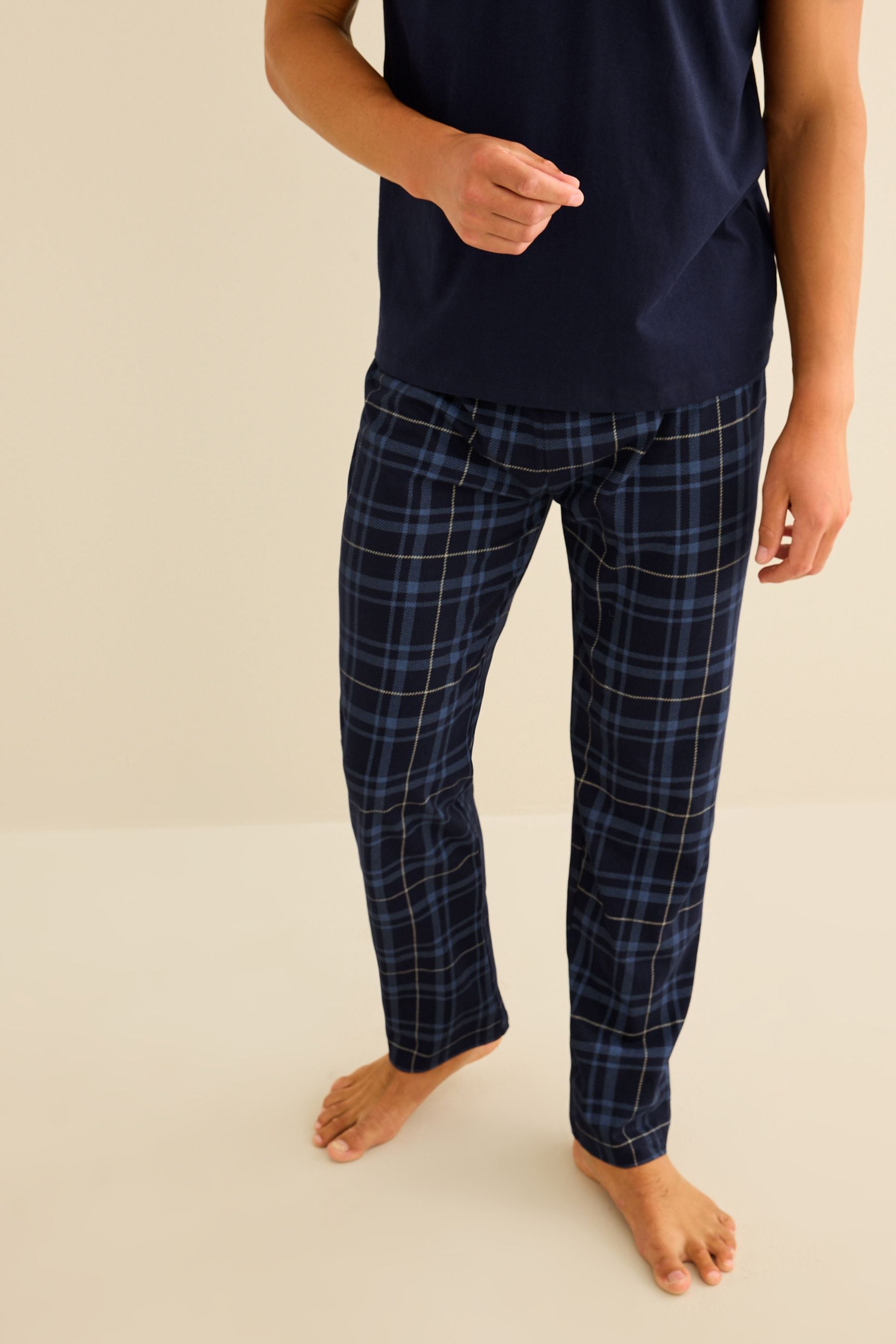 Controllo Blu Navy  - Pigiama di cottone
