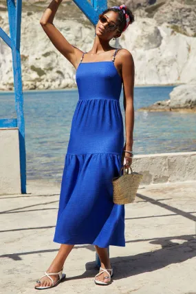 Friends Like These - Abito midi stampato con spalline e perline