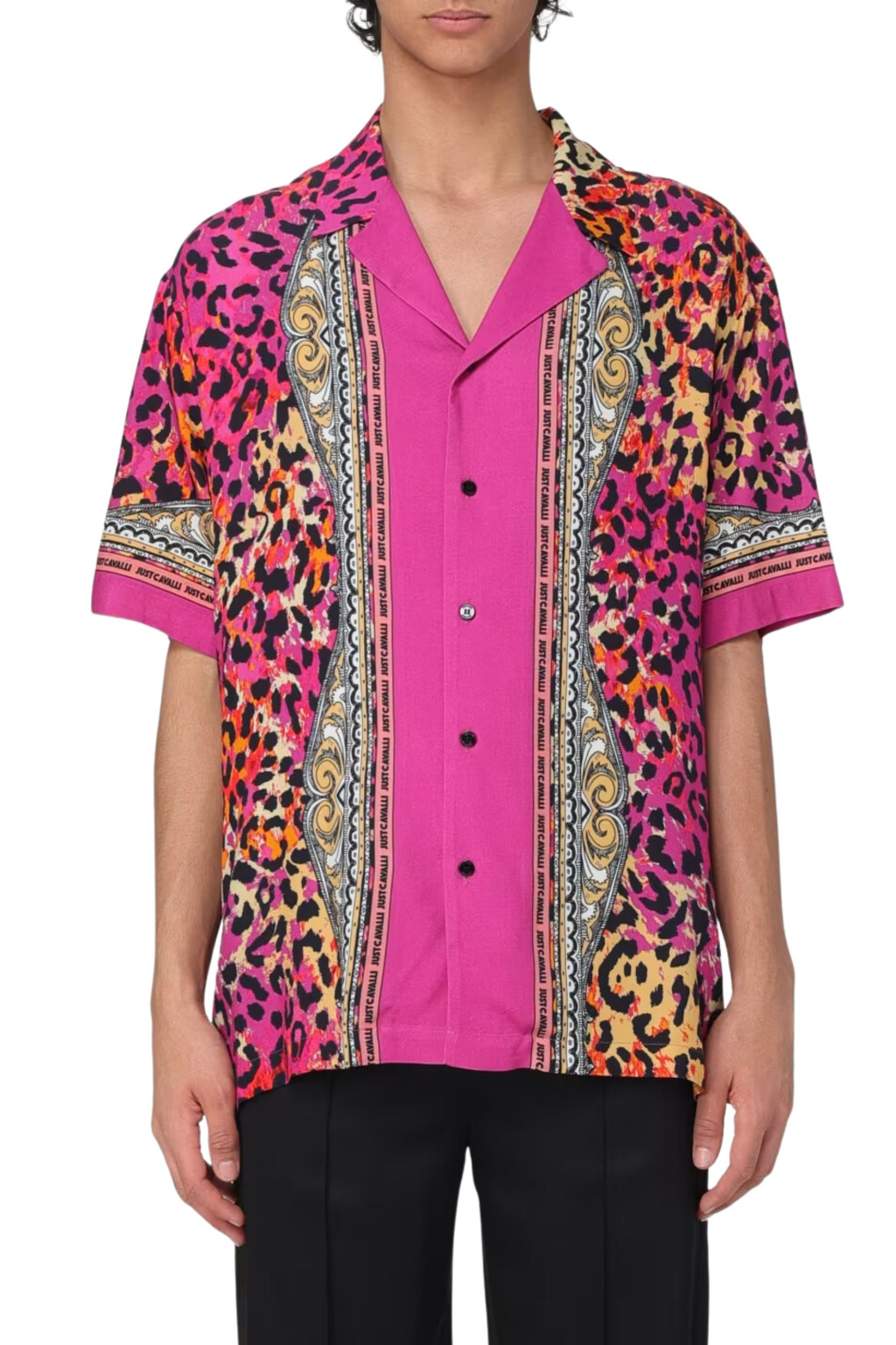 JUST CAVALLI CAMICIA DA UOMO FANTASIA MACULATA A COLORI AL2BS