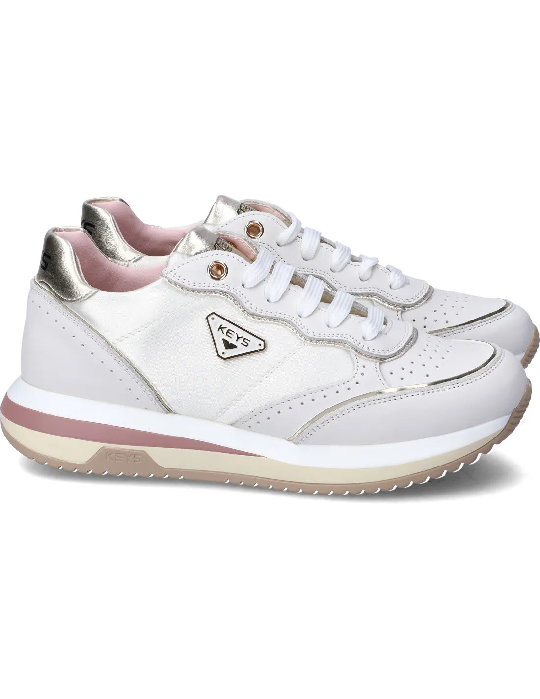 Keys sneakers donna whi-gold