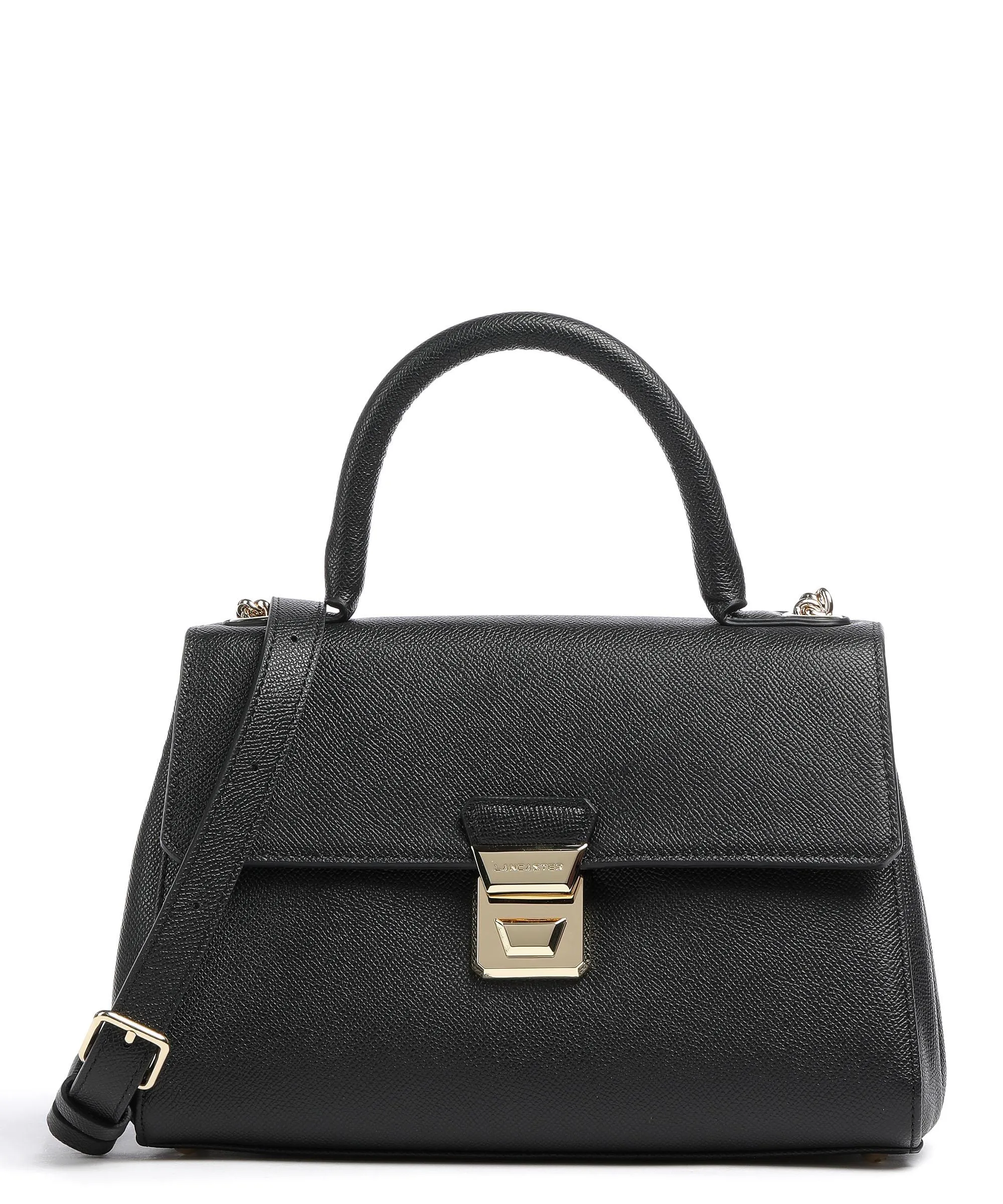  Lancaster Delphino Tina Borsa a mano pelle di vacchetta grana nero  