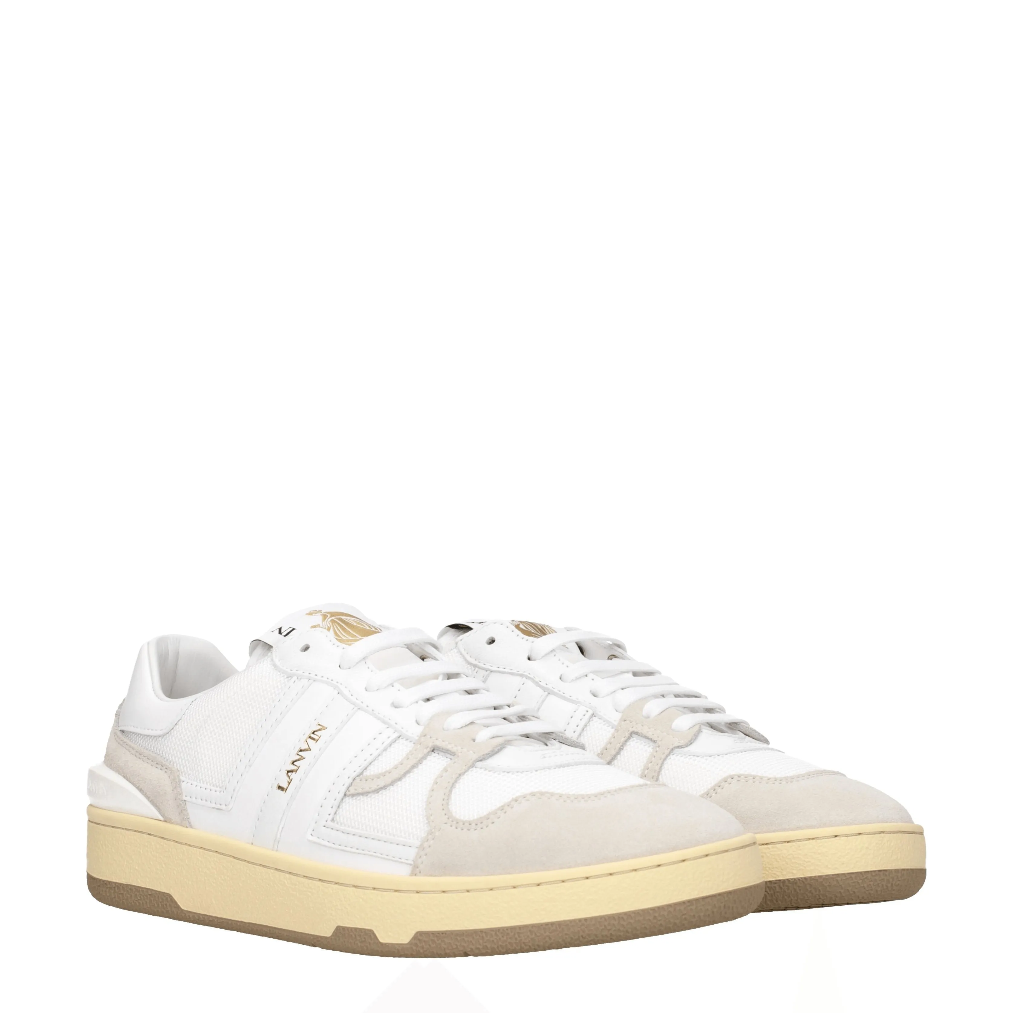 Lanvin Sneakers Uomo Camoscio Bianco/Grigio