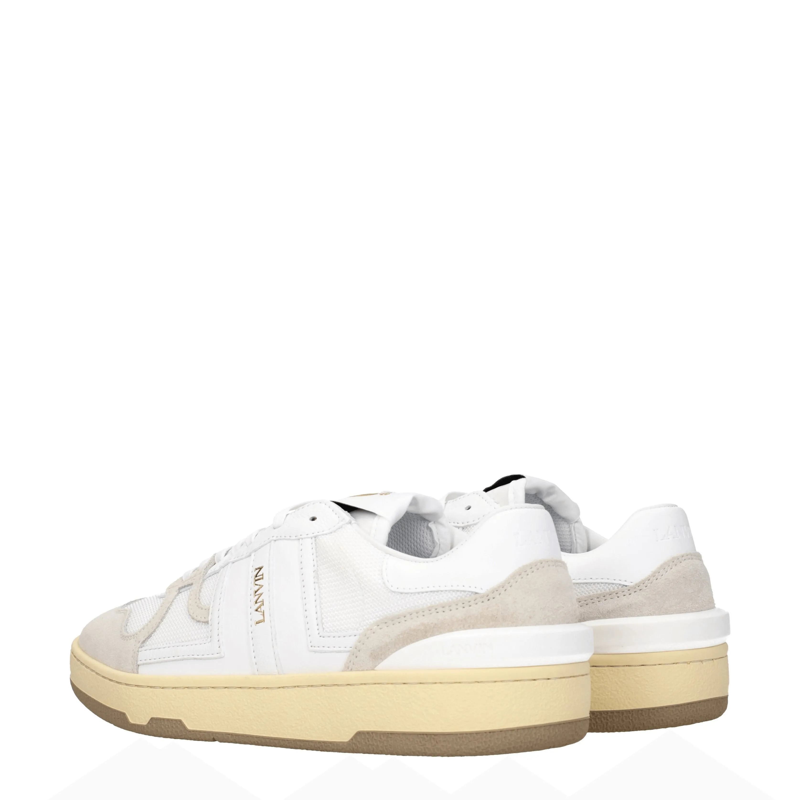 Lanvin Sneakers Uomo Camoscio Bianco/Grigio