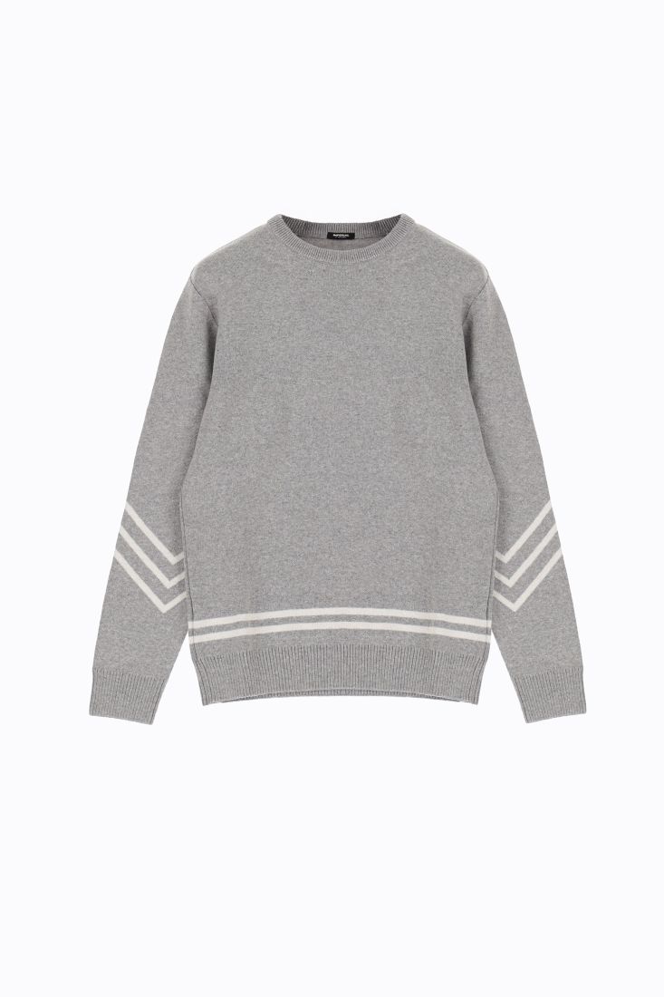 Maglione girocollo oversize con bande a contrasto