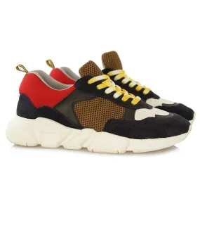 Manuel Ritz Scarpa uomo modello balenciaga in camoscio multicolor blu