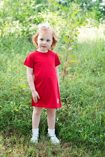 Organickid - Vestito gufo rosso 9/12 mesi 